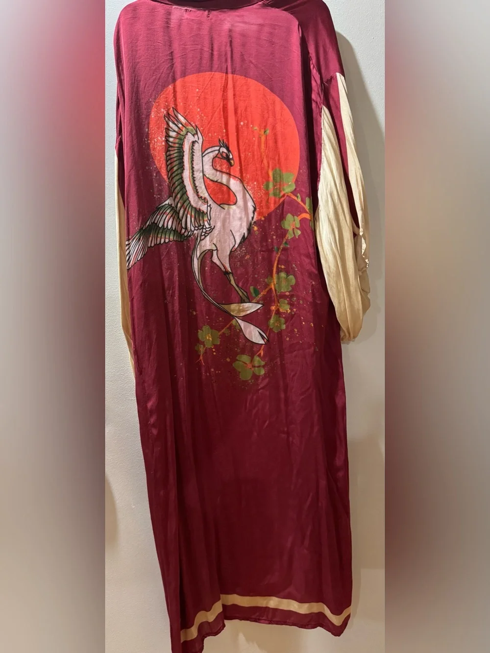 Free People Rising Sun Red Print Women's Kimono maxi